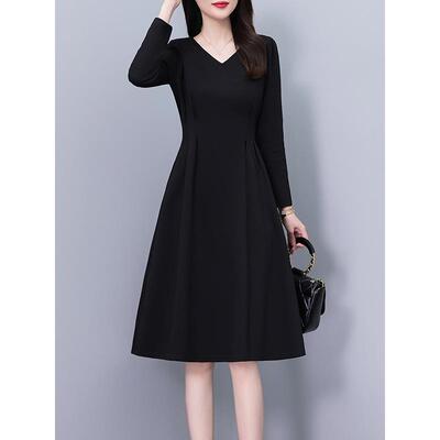 MONLOUVE连衣裙子女士装春秋冬季2025年新款高级感a字大码气质长