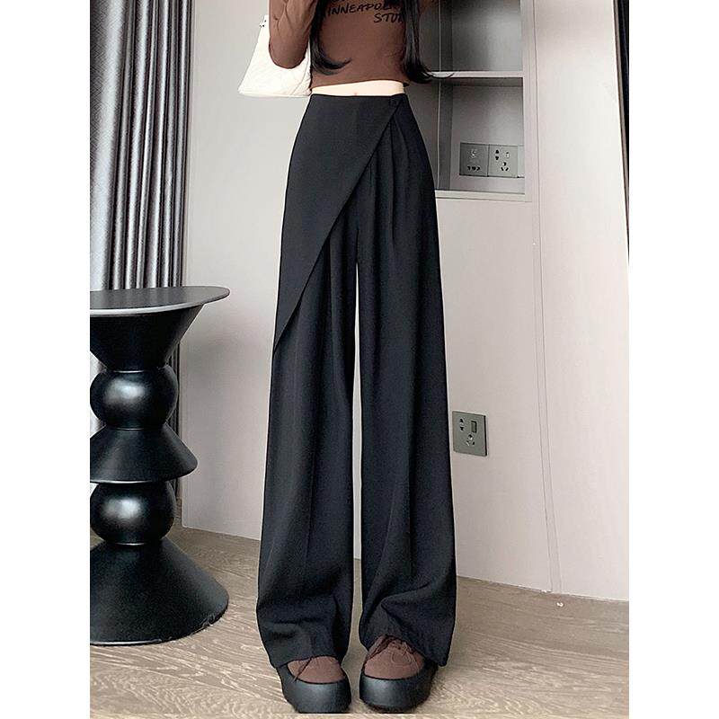 MONLOUVE西装阔腿宽松高腰裤子女士装春秋冬季2025年新款垂感小个