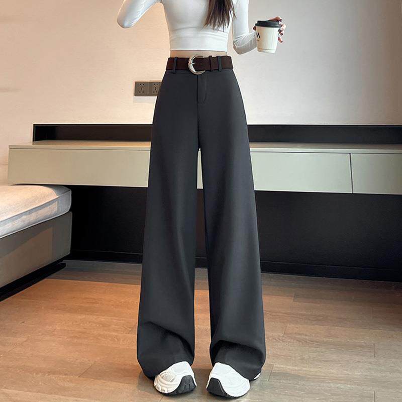 MONLOUVE西装显瘦垂感裤子女士装春秋冬季2025年新款高腰直筒小个