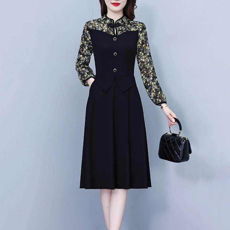 MONLOUVE假两件高级感连衣裙子女士春秋冬季2025年新款长袖气质爆