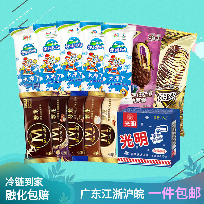 30支畅销雪糕组合梦龙蒙牛随变巧乐兹光明冰砖大布丁冰淇淋包邮批