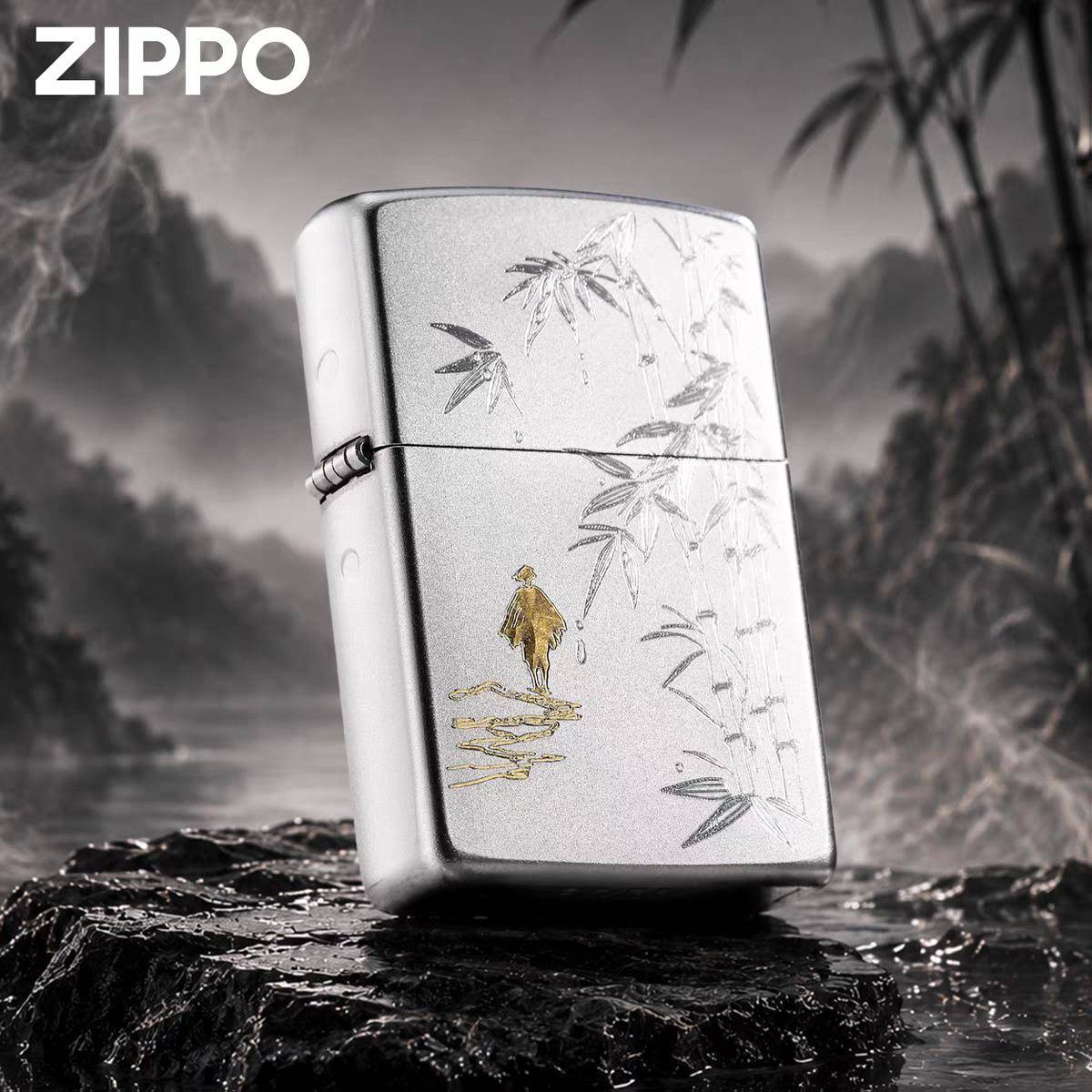 Zippo芝宝正品打火机205磨砂定风波个性礼物煤油砂轮送礼