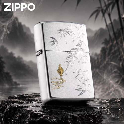 Zippo芝宝正品打火机205磨砂定风波个性礼物煤油砂轮送礼