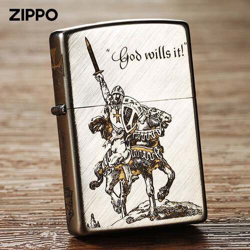 Zippo之深雕东征十字军正品士煤油国潮送朋友礼物zip