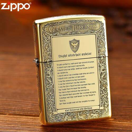 Zippo打火机正品芝宝黄铜盔甲冰与火之歌国潮煤油防风送男友礼物