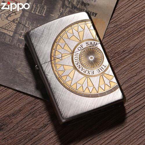 zippo正品拉丝斜纹爱情罗盘煤油防风新年情人节送朋友zip