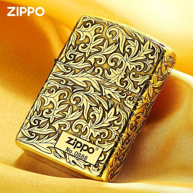 Zippo打火机之宝正品唐草繁花煤油国潮送男朋友礼物商务礼品zppo