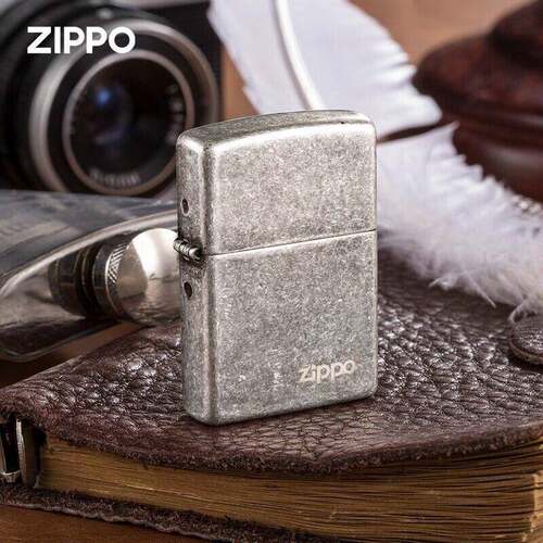 Zippo正品芝仿古银花纱121FB商标国潮送朋友礼物zppo
