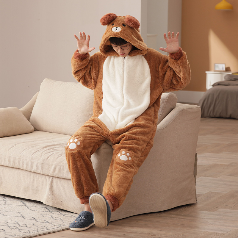 大学生睡衣男加绒加厚冬季青少年