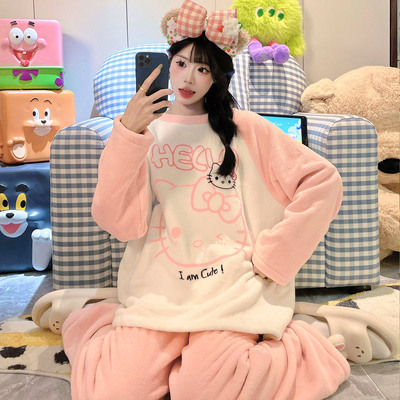 hellokitty珊瑚绒冬季女家居服