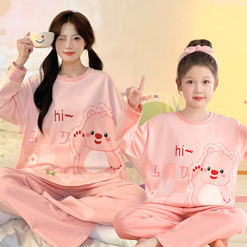 亲子睡衣女孩儿童家居服小海狸