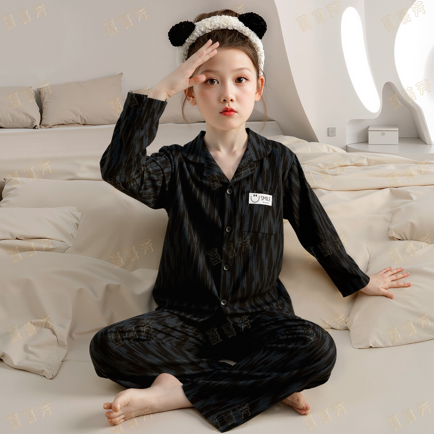 女童睡衣春秋季长袖纯棉亲子套装