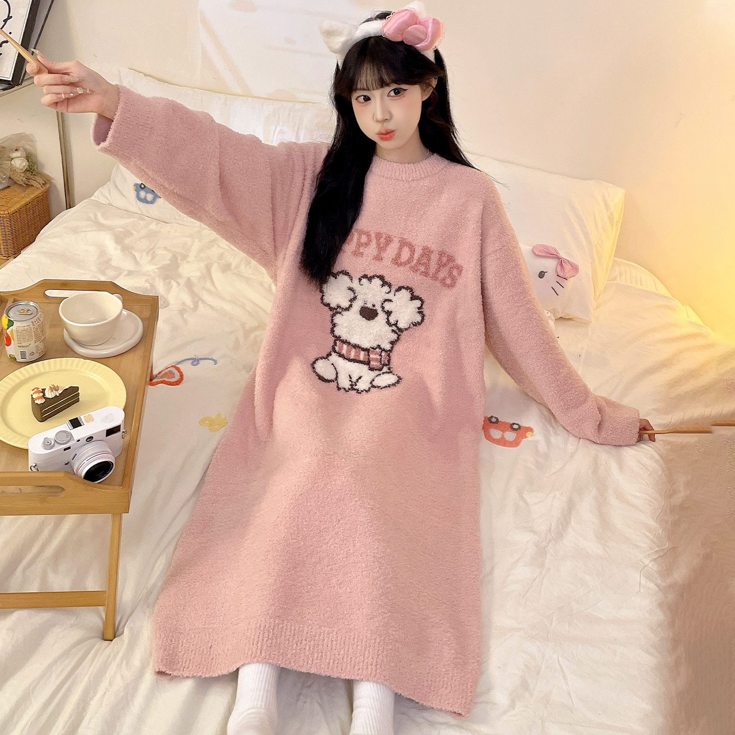 珊瑚绒睡裙女冬季软绵绵家居服