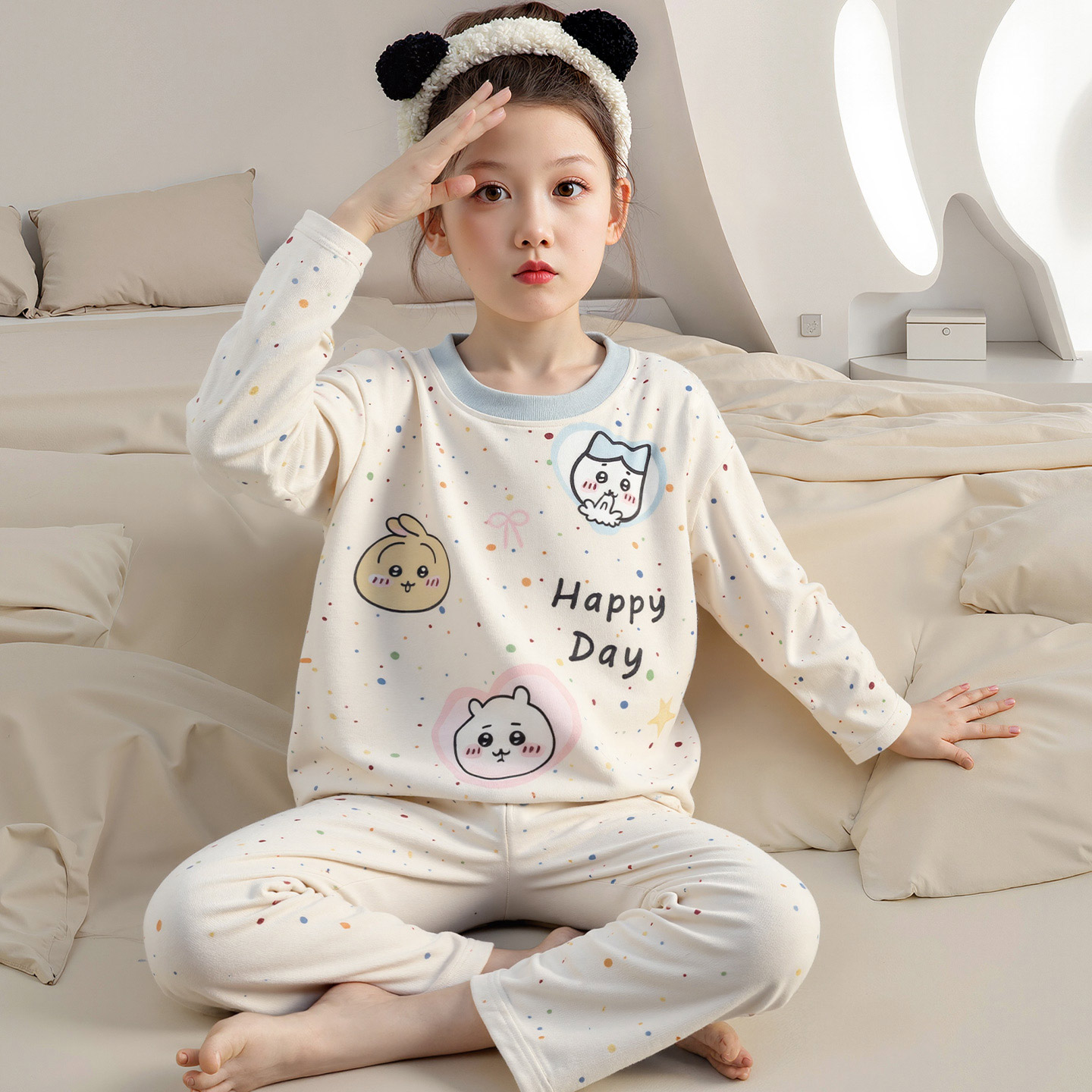 女童海岛绒吉伊卡哇秋冬家居服