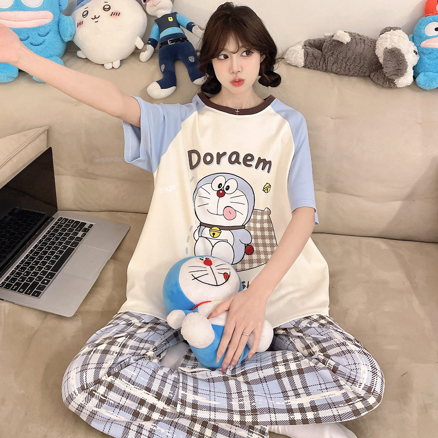 女童睡衣短袖纯棉薄款春季中大童
