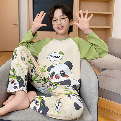 儿童宝家居服男纯棉长袖套