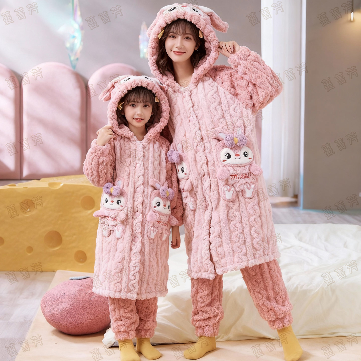 亲子母女睡衣珊瑚绒星黛露家居服