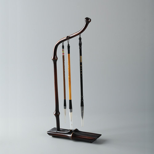 筇竹毛笔挂架毛笔架书房书桌专用