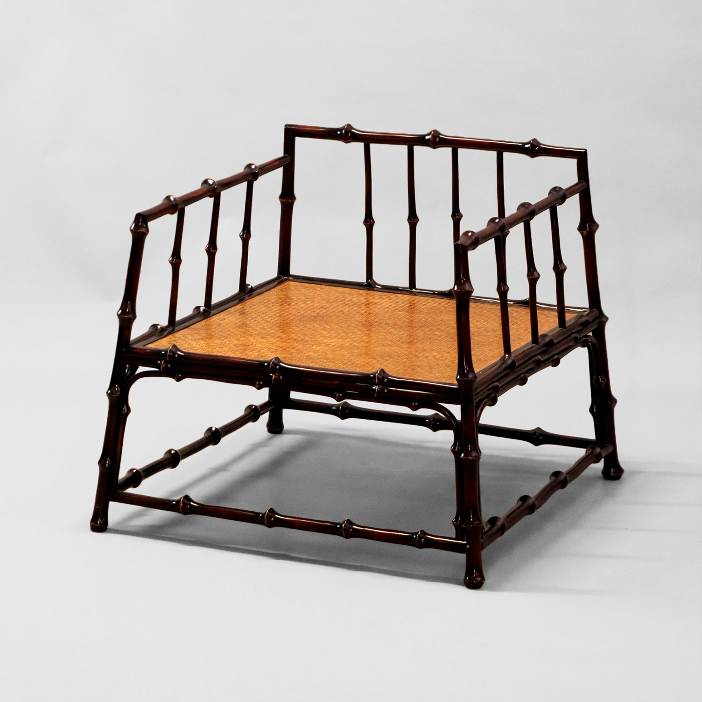 筇竹家具竹编围椅大漆禅椅打坐椅中式主人椅靠背圈椅喝茶椅茶空间