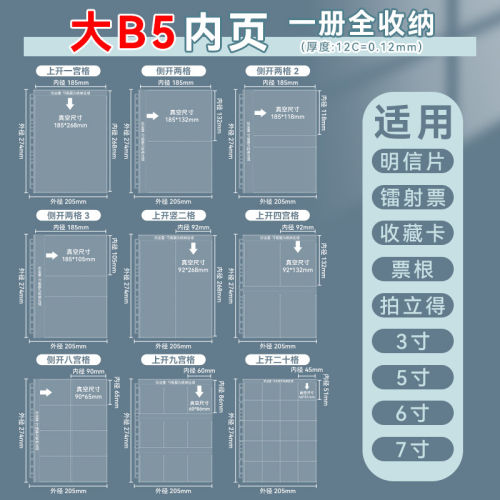 王储B5活页单面镭射票据收纳册