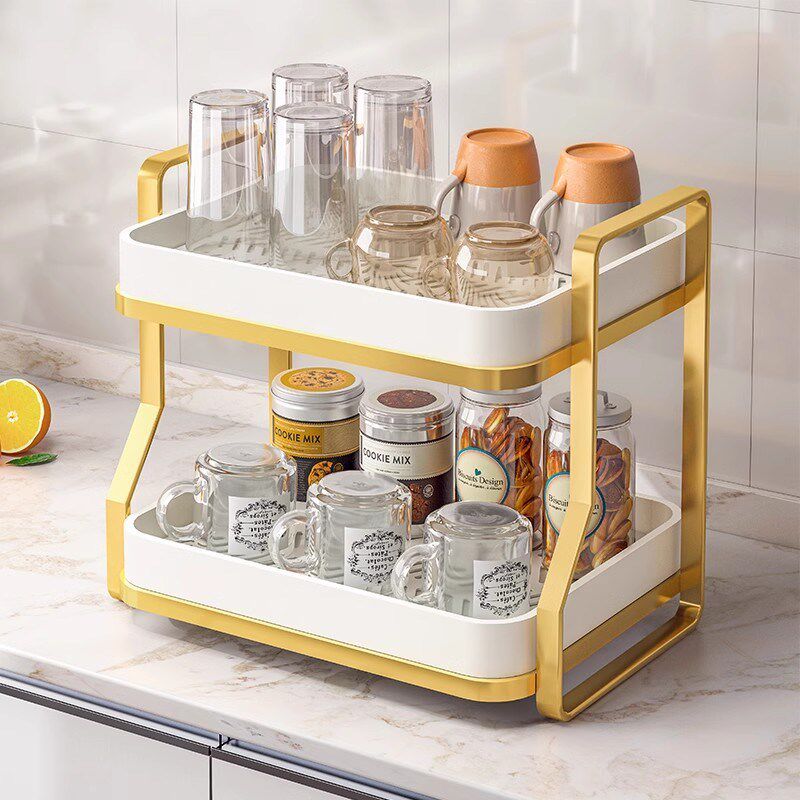 速发杯子置物架水面玻璃茶水杯架咖啡托盘收纳盒放家子双层杯用沥