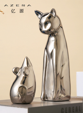 速发轻奢书挡摆件艺约老鼠玄关客厅酒柜电视柜办公室简和工猫装饰