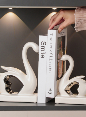 速发情侣天鹅书档书房摆件高级感轻奢高档装厅酒柜电视柜办公室客