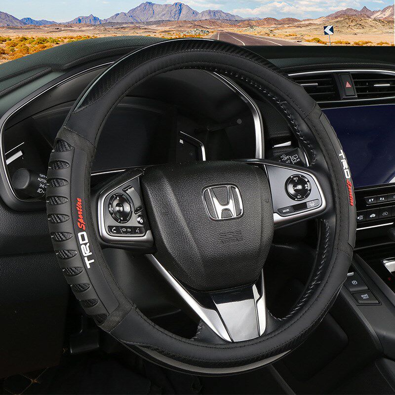 速发厂家仿皮汽 方向盘套四季通用透气拼色汽车把套可定车制