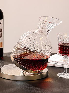 速发高端旋洋不倒翁葡萄酒转酒红酒醒酒器摆酒家用件柜摆件轻奢高