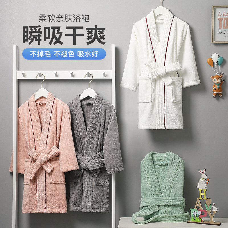 速发儿童浴宝吸水速干比纯棉浴衣袍宝瑚童加厚保暖秋冬季珊男绒睡