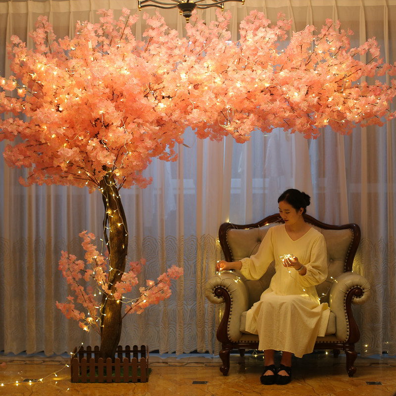 速发花桃树树大型日式假树室内外装饰许愿树客厅商酒场店造景