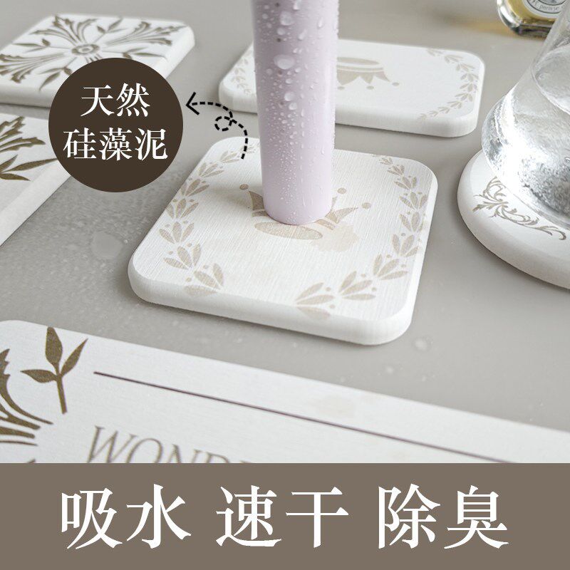 速发硅藻泥肥皂盒香皂置物架吸水垫创意皂碟台面沥水垫硅藻土牙刷