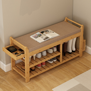 速发简约进坐鞋柜换鞋雨意式轻奢可门穿一体多功能换鞋凳带凳伞架