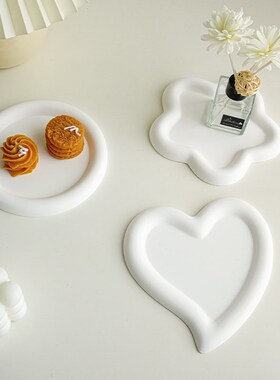 速发圆盘石膏托形爱心花朵小摆饰简约收纳民宿装件饰品拍照道具