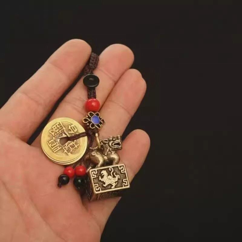 速发2026马年麒麟印章招财进宝小号复古麒麟挂件男汽车包饰品