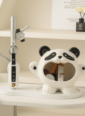 速发熊猫迁客入户办公室收纳摆件桌面关厅家居装饰品乔玄礼物