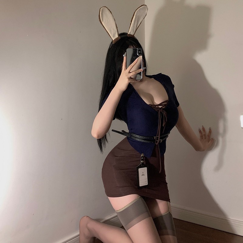 速发秘书性感夏衣睡天夜裙纯欲紧身包臀店兔郎制服套装