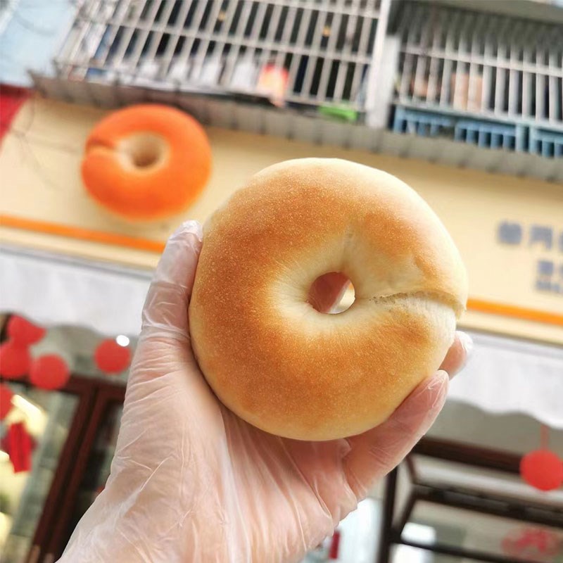 速发仿真贝果面包发光模型店门头装饰蛋糕店灯箱玻璃钢雕塑摆件图片