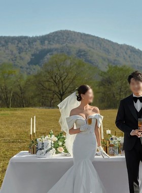 速发外景婚题摄礼道具 森系婚影影楼拍照主纱摆件蛋糕桌椅烛台酒