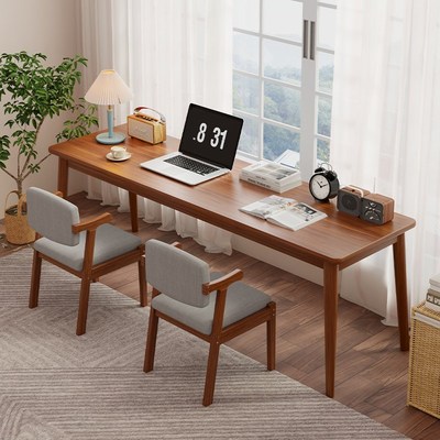 速发书桌腿生家用易字桌卧室简写桌子工作台长方形实木学电脑桌办