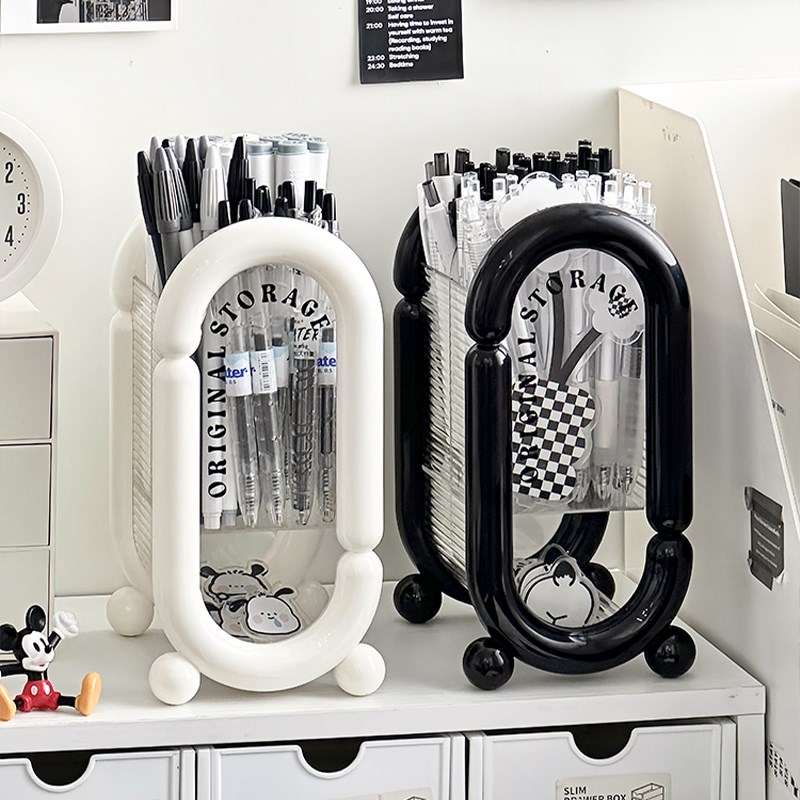 速发笔筒学生桌面收纳盒轻奢高级感容公室大办量多功物儿童书桌置