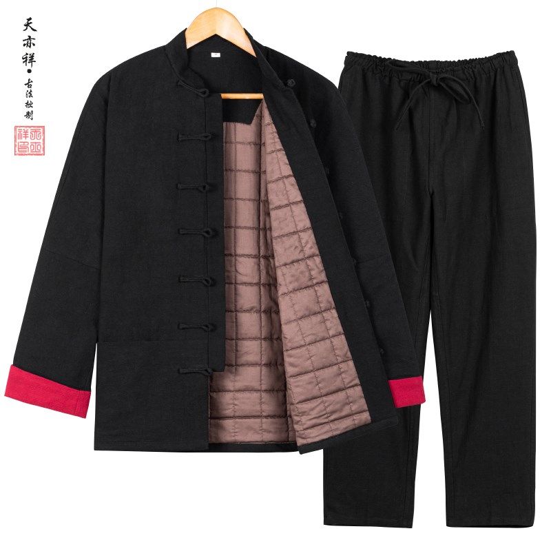 速发冬扣亚麻中老年爸爸唐装棉服男式套装盘季家国风棉衣爷爷居中,男装,唐装,淘宝优惠券,粉丝福利购,淘宝优惠卷