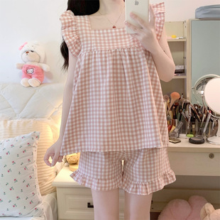 衣服夏季 短裤 时尚 凉感柔软宽松无袖 睡衣女家居 修身 2026新款
