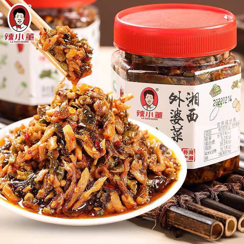 湖南特产辣小董湘西腊肉外婆菜香辣瓶装即食开胃下饭家乡的味道