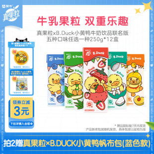 芦荟 椰果 黄桃味牛奶饮品12盒 草莓 真果粒xB.Duck小黄鸭蓝莓