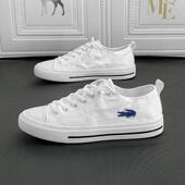 帆布鞋 男士 休闲板鞋 男鞋 懒人一脚蹬小白鞋 透气薄款 鳄鱼板鞋 春夏季