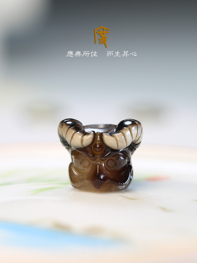 天珠雕刻大鹏鸟配珠文玩手串配饰星月菩提配珠DIY散珠