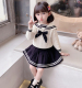 宝宝蝴蝶结上衣短裙女童学院风两件套 春款 儿童毛衣裙套装 韩版