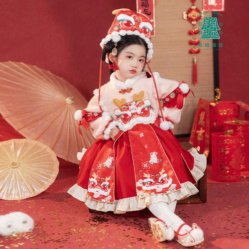 女童拜年服儿童汉服新年
