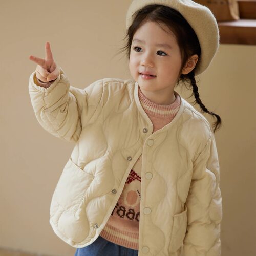 女童轻薄仿羽绒服外套校服神器